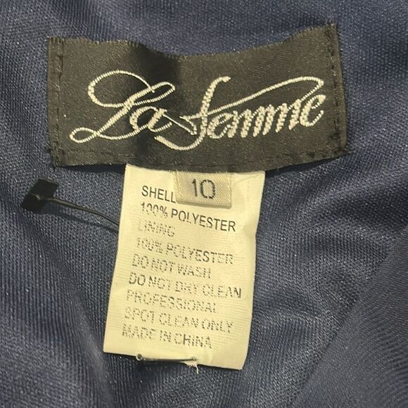 New La Femme 29812 Navy Mother of the Bride Midi Dress Size 10 - Picture 12 of 13